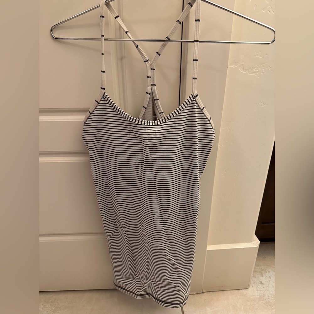 lululemon athletica Striped Tank Top - Black and White